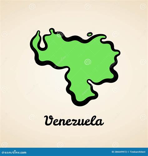 Venezuela - Outline Map stock vector. Illustration of stylized - 286649972