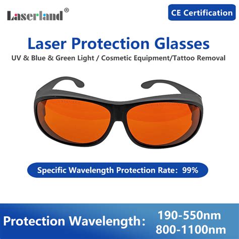 Laserland T3g 190 540nmand800 1100nm Od5 Blue Green Ir Laser Protective Goggles Safety Glasses Ce