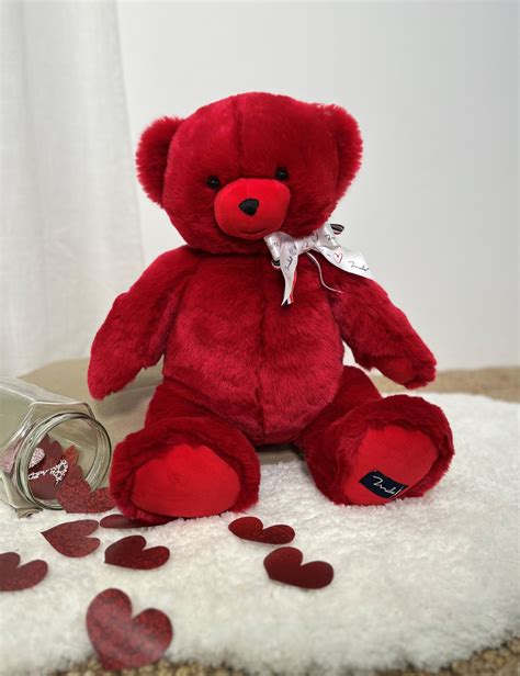 LOurs Français Je taime Ours en peluche rouge Gaby 50 cm