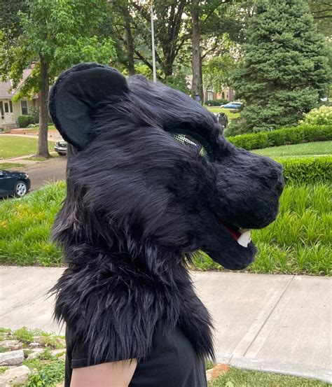 Black Panther Fursuit Head And Tail Etsy Australia