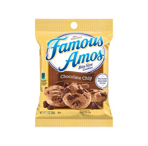 Famous Amos Bite Size Chocolate Chip Cookies 56g Sugar Box