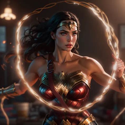 Wonder Woman With Her Glowing Lasso Of Truth Photo Realistic Octane