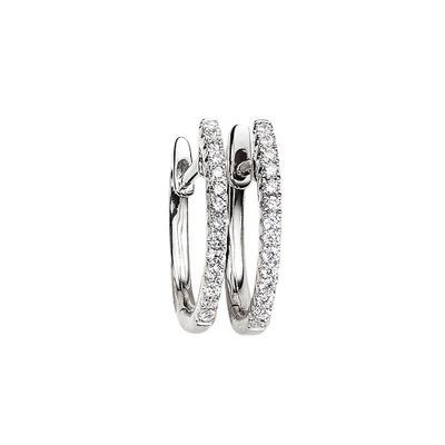 Helzberg Ct Tw Diamond Hoop Earrings In K White Gold Mall Of