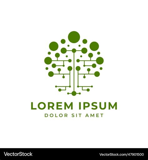 Green Tech Tree Logo Concept Royalty Free Vector Image