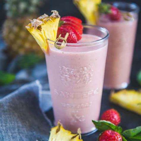 Strawberry Banana Pineapple Smoothie Recipe Whiskaffair