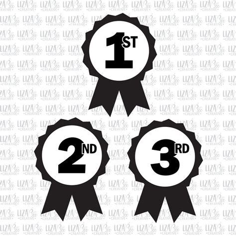 Place Winners Svg Dxf Eps Png Medal Svg Winner Ribbon Svg Cut