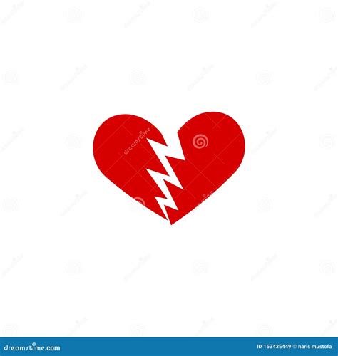 Broken Heart Icon Graphic Design Template Vector Illustration Stock