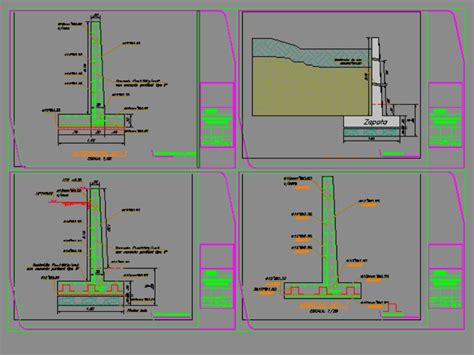 Muro De Contenci N De Hormig N Armado Con Geo En Dwg Kb