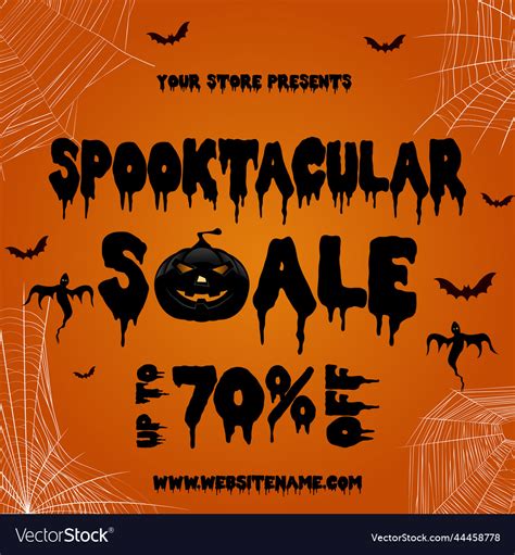 Spooktacular Halloween Sale Poster Flyer Design Vector Image