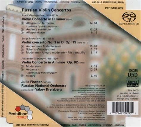 Russian Violin Concertos By Aram Khatchaturian Sergei Prokofiev