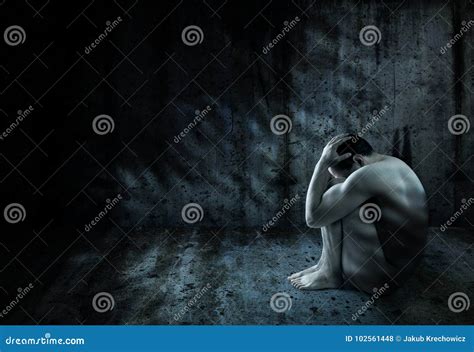 Man Surrounded By Darkness Stock Photo Image Of Dramatic 102561448