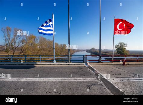 The borders between the countries Greece and Turkey, right on the ...