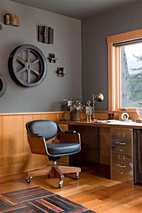 Consider A Classy Gray Home Office Design Forner Lavoy