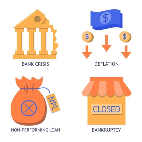 Premium Vector Economic Crisis Icon Set