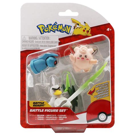 Pokemon Battle Figure Set Sirfetch D Beldum And Clefairy Pack