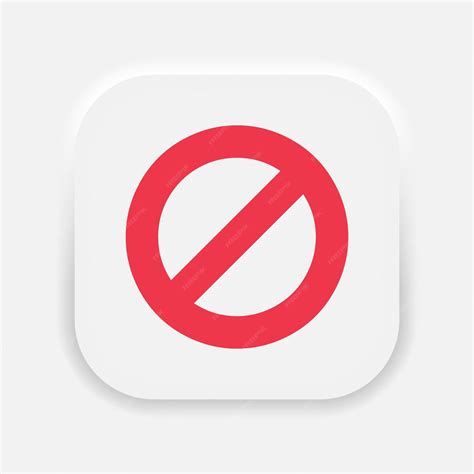 premium vector red prohibition sign  neumorphism style ban icon