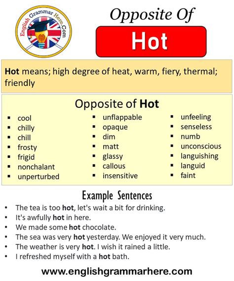 Opposite Of Hot, Antonyms of Hot, Meaning and Example Sentences ...