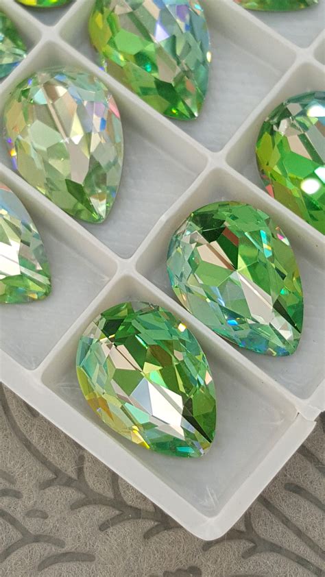 5 Pcs Duo Color Crystal Drop Faceted Rhinestones 13x18 Mm Etsy