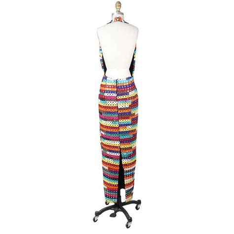 Todd Oldham Rainbow Tiled Mirror Gown Fall At Stdibs Rainbow