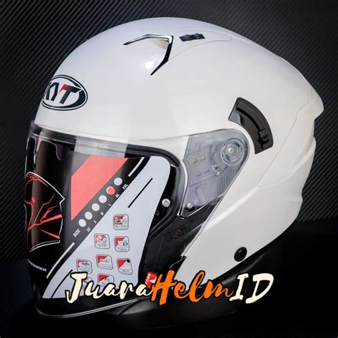 Jual HELM KYT NFJ SOLID WHITE HALF FACE Shopee Indonesia