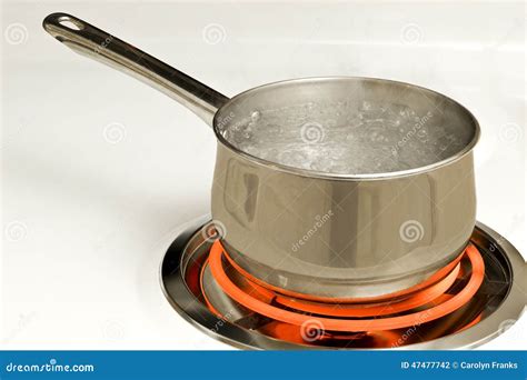 Pot Of Boiling Water On Hot Burner Stock Photo Image Of Burner