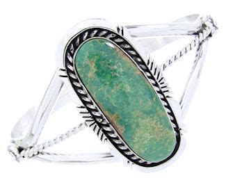 Eugene Belone Navajo Sterling Silver Kingman Turquoise Cuff Bracelet