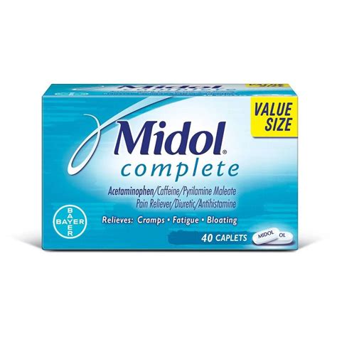 Midol Menstrual Symptom Relief Tablets Acetaminophen 40ct Menstrual Cramp Relief