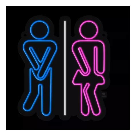 Letrero Led Neon Ba O Hombre Mujer Wc Cm Luminoso Cuotas Sin Inter S