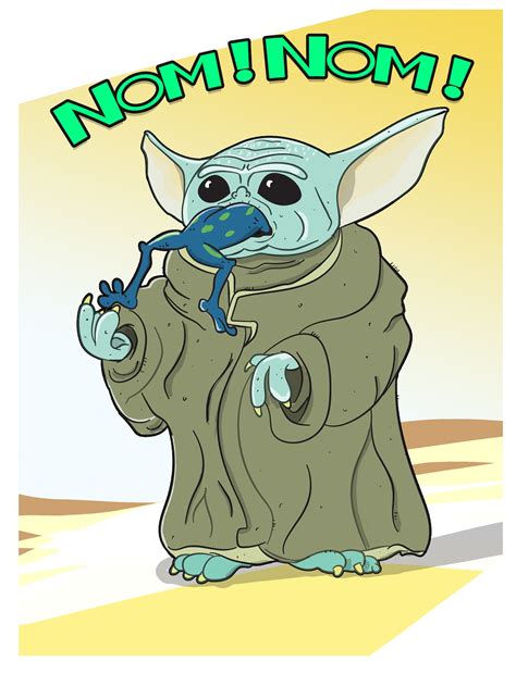 Baby Yoda Loves Frog Print - Etsy