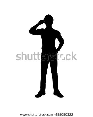 Engineer Helmet Silhouette Isolated Vector Stock Vector