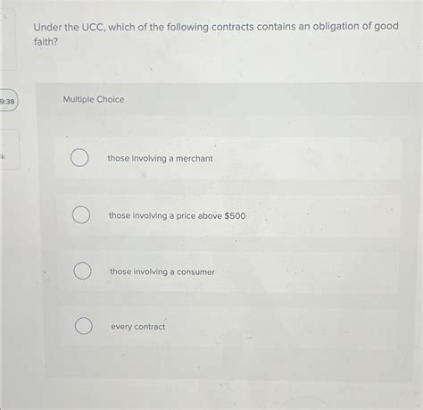 Solved Under The Ucc Which Of The Following Contracts Chegg