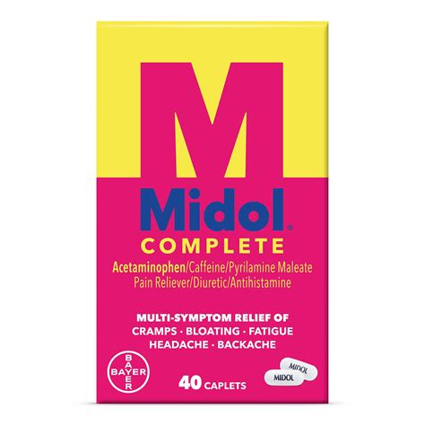 Midol Complete Menstrual Period Symptom Relief Caplets Count