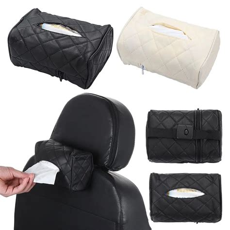 Pc Tissue Storage Box Car Back Seat Napkin Holder Headrest Paper Cover