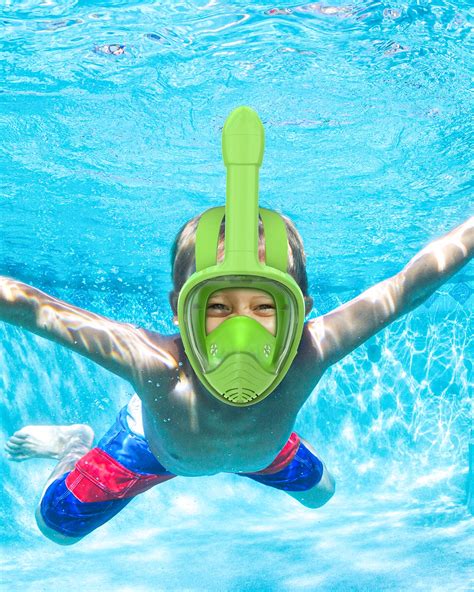 Snapklik.com : QingSong Kids Snorkel Mask Full Face, Snorkeling Set