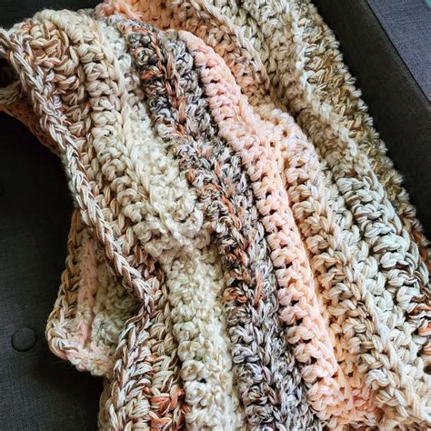 Blanket Peaches And Cream Baby Blanket Crochet Blanket In Etsy