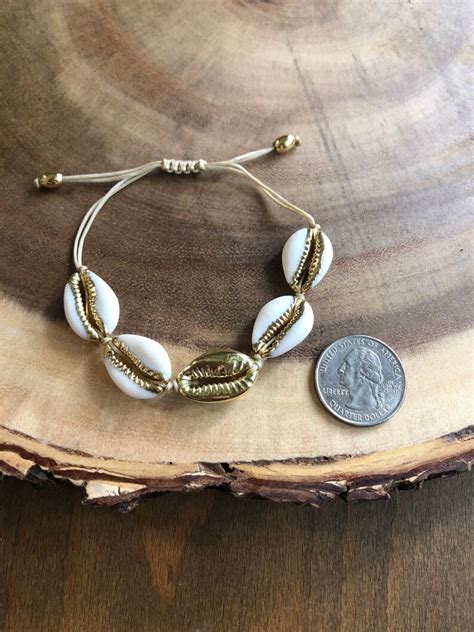 Cowrie Shell Bracelet 18K Gold Bracelet Cowrie Shell Etsy