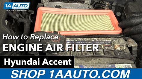 How To Replace Engine Air Filter Hyundai Accent Youtube