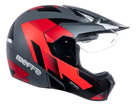 Capacete Modelo Motocross Bieffe Sport React Masculino Parcelamento