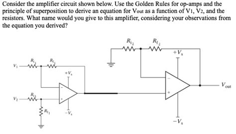 Solved Consider The Amplifier Circuit Shown Below Use The