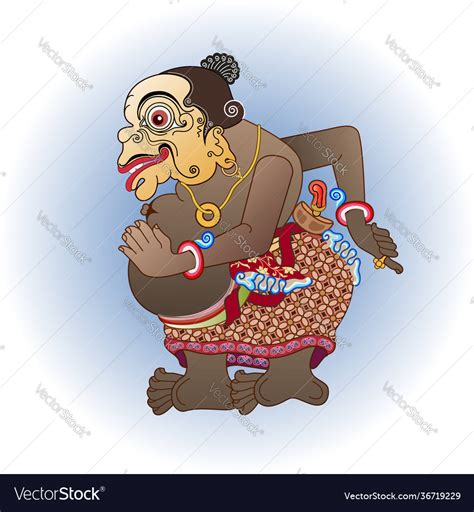 Bagong shadow puppets character Royalty Free Vector Image