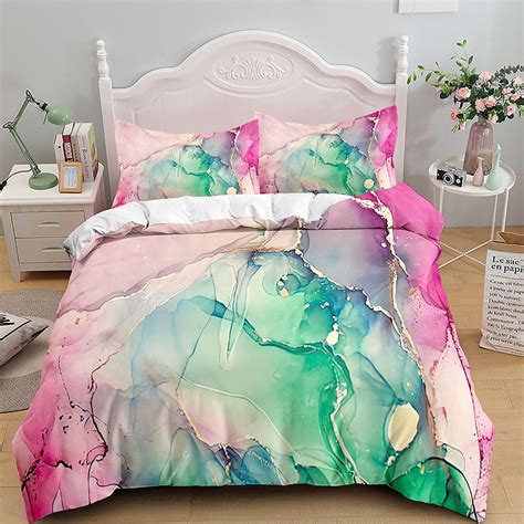 Marble Comforter Set Twin Full Queen King Size Duvet Cover 100 Washed Duvet Cover Set Marble