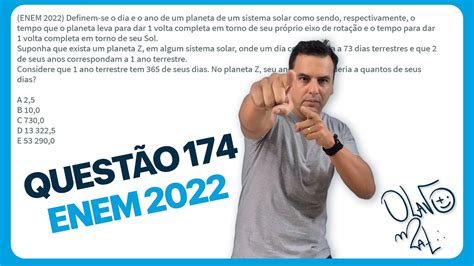 Questão 174 ENEM 2022 Prof Olavo de Matemática YouTube