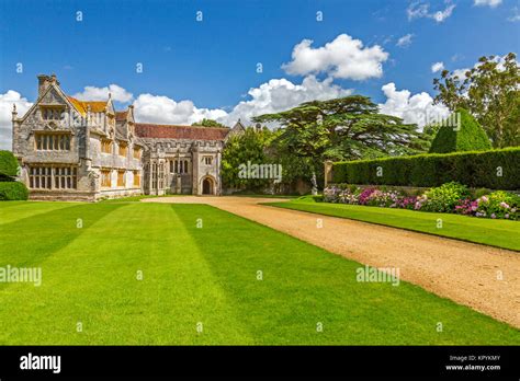 Flowering Hydrangeas In Front Of Athelhampton House Puddletown Dorset