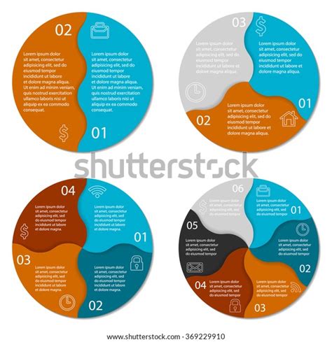 Set Of Round Infographic Diagram Circles Of Options Vector