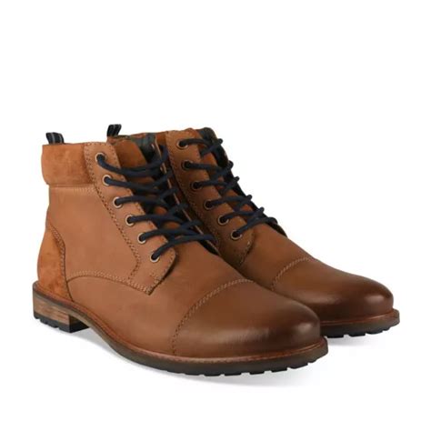 Bottines Rangers COGNAC Homme CUIR Lacets SAN MARINA