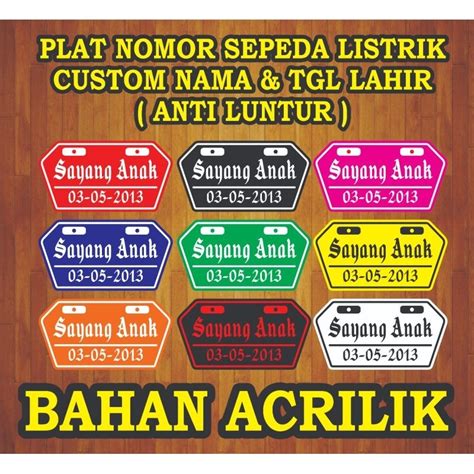 Jual Plat Nomor Sepeda Listrik Bahan Acrilik Shopee Indonesia