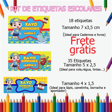 Kit De Etiquetas Escolares Luccas Neto Elo7 Produtos Especiais