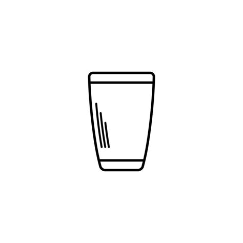 empty tumbler or glassware icon on white background. simple, line ...