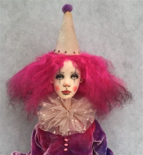 Clown Collecting Art Doll Ooak Paper Clay Handmade Doll Etsy Art