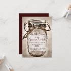 Country Mason Jar Rustic Bridal Shower Invitations | Zazzle